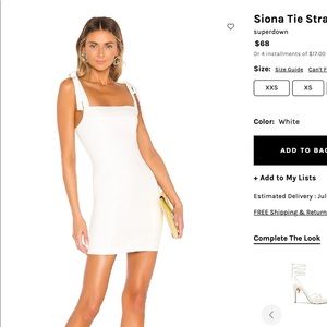 superdown Siona Tie Strap Dress in White size XS